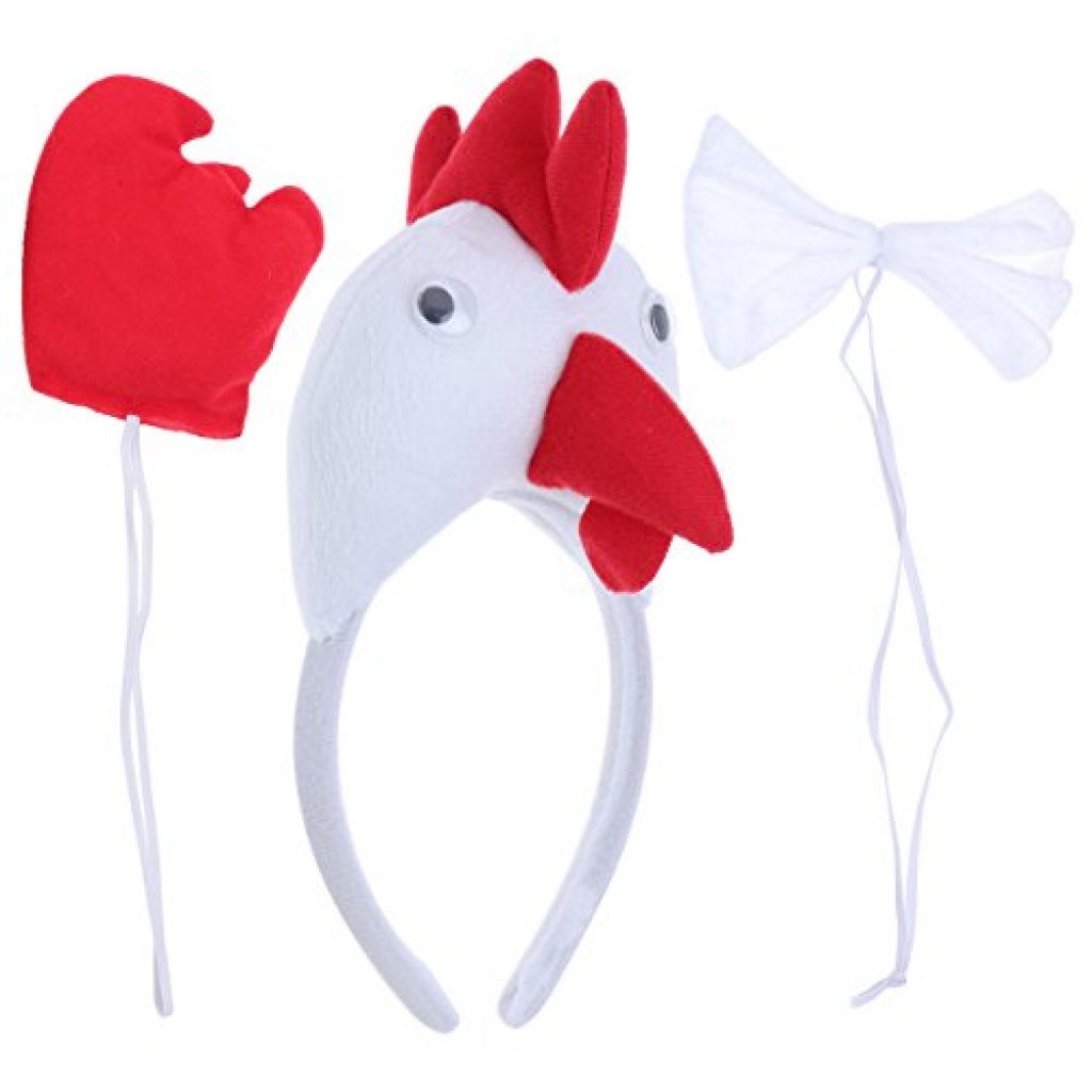 NAVESO Disfraz De Pollo Adulto – Conjunto Completo Con Diadema, Pico, Patas Y Cola, Ideal Para Fiestas De Carnaval Y Halloween